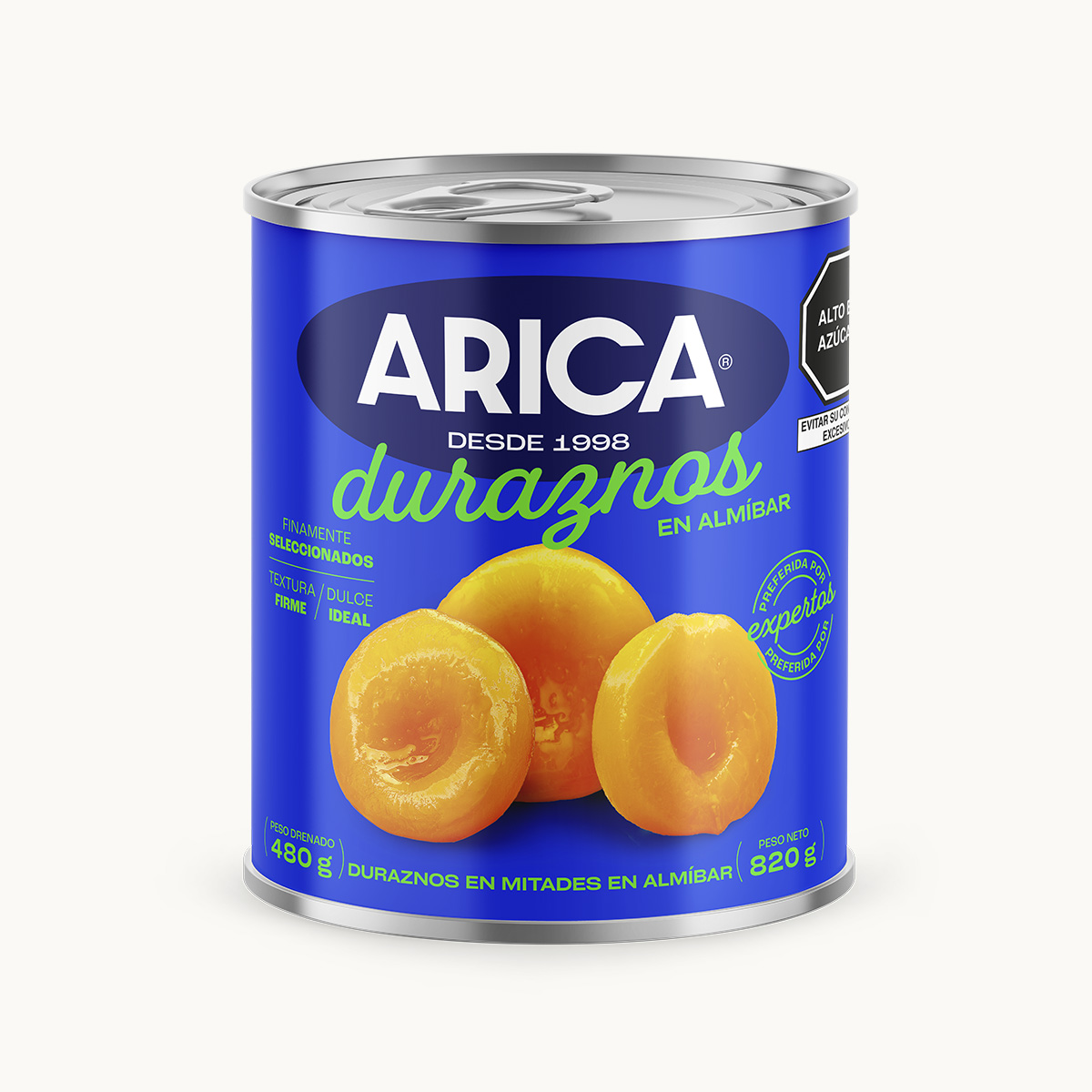 Durazno en almíbar Arica 820 gr RB