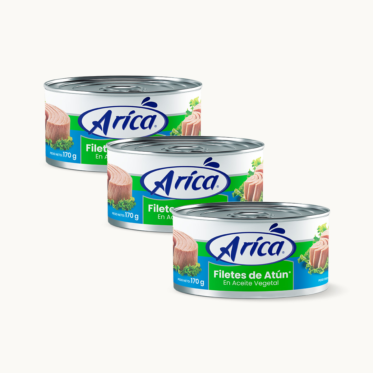 Filetes de Atun en Aceite Arica 170 gr Tripack